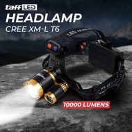 BSMMall- TaffLED Headlamp Cree XM-L 3T6 10000 Lumens Flashlight - IHT425H1