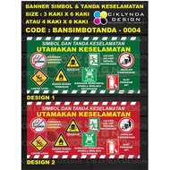 - BANNER + ROPE & EYELET - SYMBOL & SIGN OF RBT WORKSHOP SAFETY - 3 LEGS X 6 LEGS