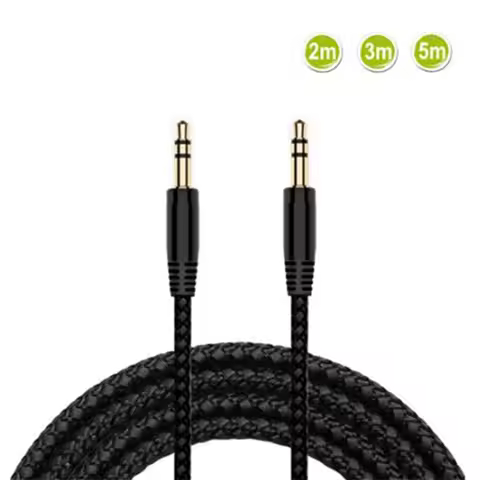 2/3/5m Nylon Braid Headphone Extension Cable 3.5mm Male to Male AUX Cable M/M Audio Stereo Extender 