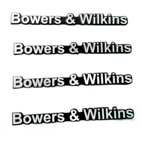 4X Aluminum B&W BOWERS& WILKINS Audio Sticker BW Speaker HI-FI Walkman Headset Car Stereo for s60 90