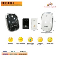 EUROBELL EB-3301DB Self-Powered Wireless Door bell Don't Need Battery UK Plug Loceng Rumah