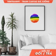 Wall painting, Pride, wall art, LGBT rainbow colors circle, modern art, poster, pride flag picture, 