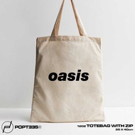 OASIS ZIP TOTE BAG 12 OZ ROCK BAND TOTES