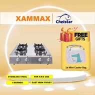 Chelstar - MS4A / MS4AS - Stainless Steel Gas Stove / 4 Burner / Gas Cooker / HPG Gas Stove