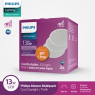 Philips Downlight Led Meson 59464 125 13W 65K White - Pack of 2 Get 1 Free