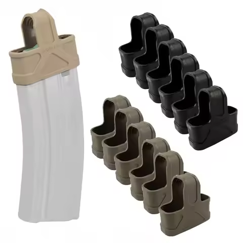 6pcs Tactical 5.56 Fast Magazine Rubber Holster Mag Pull Assist Cage Loops NATO Skull M16 AR15 Paint