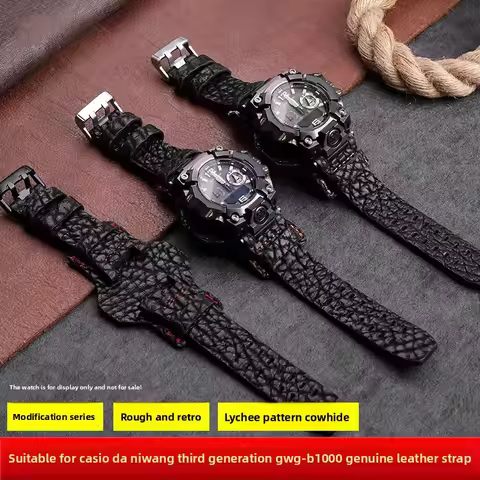 GWG-B1000 Rough cowhide Watchband For Casio G-SHOCK Big Mud King 3rd generation GWGB1000 men Genuine