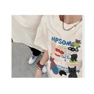 COD [220g Pure Cotton Combed Tight] Heavy ins Printed Short-Sleeved T-Shirt American oversize Half-S
