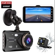 Dash Cam Dual Lens mini Car DVR Full HD 1080P 4" Touch Screen IPS With Backup Rear Camera Registrato