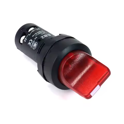 22mm EB2 LED light Rotary Switch Selector 12v 220v 2 / 3 Position Self locking Latching Power Knob S