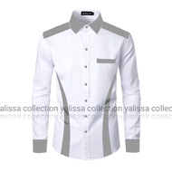 kemeja seragam kerja kantor lapangan baju safety pria wanita hem kombinasi