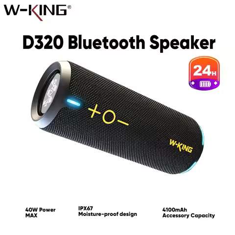 W-KING Bluetooth Speakers - IP67 Waterproof Outdoor Portable Wireless 40W HD 360° Stereo Surround So