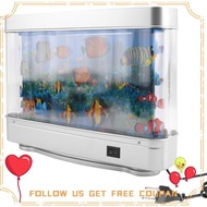Led Fish Tank Lamp Night Light Dynamic Virtual Ocean  Artificial Tropical Landscape Cute Room Decora