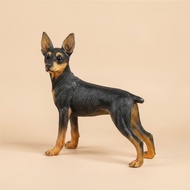 Doberman Sculpture Black-and-Tan Doberman Statue Ornament Realistic Lifelike for Dog Lovers, Living 