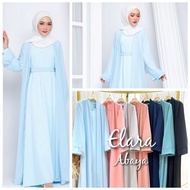 Elara Ironless Abaya with Chiffon Cardigan. 9126 Elara Abaya Cardigan. Set Jubah Cardigan. BF Friend