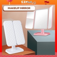 3 Modes Rechargeable LED Desk Mirror Vanity Mirror With Lights Makeup Mirror Touch Control Adjustabl