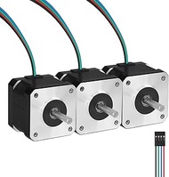 3Pack Nema 17 Stepper Motor 1.8‌°‌ 2 Phase High Torque 0.47Nm(66.56oz·in) Bipolar 42x38mm 1.7A 2.1Ω 