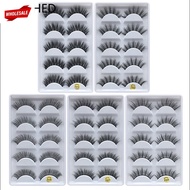(BC) SKONHED 5 Pairs Handmade 3D Volume Mink Hair False Eyelashes / Natural Thick Long Eye Lashes / 