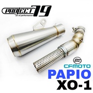 Project79 Exhaust CF MOTO PAPIO XO1 XO-1 Slip on Stainless XO125 XO 125 Muffler GP Style CF MOTO