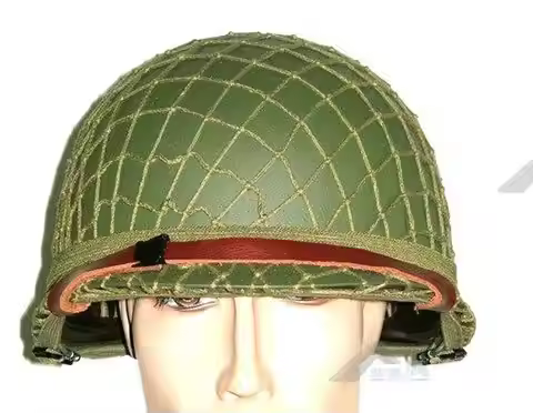 WWII U.S M1 steel helmet with Netting cover & Sweatband M1 Green Helmet-US148