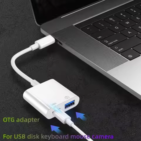 Lightning To USB A OTG Converter Adapter for IPhone Mouse Keyboard Charging U Disk Camera CardReader