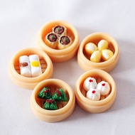 WORE 5pcs 1:12 Scale Miniature Dollhouse Chinese Dim Sum Food for Decor Toys