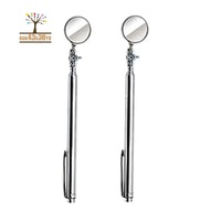 Circular Telescoping Pocket Inspection Mirror, 30mm Diameter, 4-1/2 Inch to 18 Inch Extended Handle 