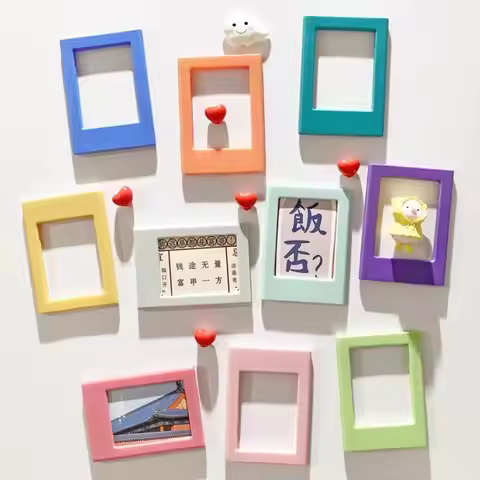 3 Inch Magnetic Photo Frames for Fujifilm Instax Mini Film Papers Double Sided Fridge Picture Frame 