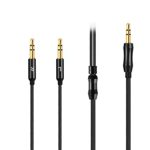 Koceta 3.5mm To Double 3.5mm OFC Headset Cable On-Ear Headphone Upgrade Replacement Cable Wire For H