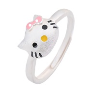 Fashion Silver Plated Cat Ring Cute Cartoon Cat Ring Cute Cat Open Ring Jewelry