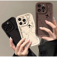Case For Samsung Galaxy A03S A52 A53 A33 A13 A70 S25 Ultra Plus  Casing landscape map Airplane Route