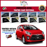 Perodua Axia_Full Set_Tinted Kereta _2PLY UV Film_Hitam_Siap Potong/Car Tinted/Tinted Kereta/Tinted 