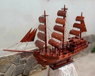 THUYỀN BUỒM BẰNG GỖ HƯƠNG- THUYỀN GỖ PHONG THUỶ- THUẬN BUỒN XUÔI GIÓ NGANG 60CM