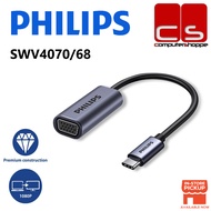 Philips USB Type-C Male To VGA Female Adapter USB-C C Converter 1080P Display No Sound (SWV4070/68)