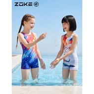 Zoke Children's Swimsuit Professional Swimming Training Girl zoke One-Piece Boxer 2026 New Product Q