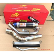 REDLEO Red Leo Racing Open Exhaust Exzos Y15zr Y15z Y15 38-38-60 Size Black RL Ekzos