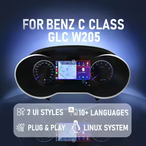 BONROAD 12.3‘’ Digital Dashboard CarPlay Android auto Panel Cluster For Benz C CLASS GLC W205 Speedo