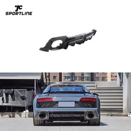 Prepreg Dry Carbon fiber R8 Rear Bumper Lip Diffuser Spoiler for Audi R8 V10 2023 2024