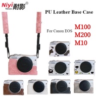 Canon M10 Faux Leather Base Case for Canon EOS M100 M200 M10 Camera Protective Half Cover Mount for 