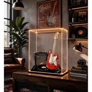 LEGO 21329 Fender Stratocaster Display Case | Acrylic LED Lights Dustproof Transparent Display Box f