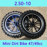 ♗Mini Dirt Bike Front/Rear Wheels 2.50-10 Inner Outer Tires for Mini Apollo Cross-country Motorcycle