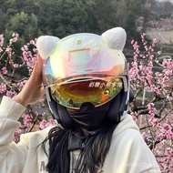 Motorcycle Helmet Decorative Ears Cat Ears Influencer Motorcycle Helmet Electric Vehicle Helmet Cat 