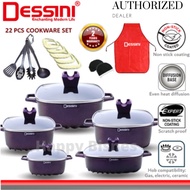Original Dessini 22 PCS Italy Non Stick Granite Cooking Pot Frying Pan Set Cookware periuk cookwar 1