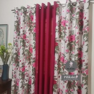 CA55Y - Gumamela Magenta Mid Sold Per Pc Or 3in1 Set Ring Curtain ( 5ft - 152cm To 7ft - 213cm )