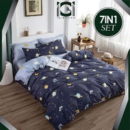 CADAR KARTUN 5D (7IN1) SET WITH COMFORTER 100% COTTON BEDSHEET QUEEN & KING PREMIUM QUALITY