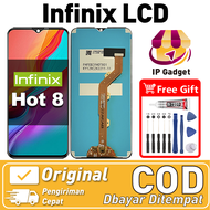 LCD Infinix Hot 8 Original asli hp Touchscreen Kualitas Terbaik Free LEM murah COD