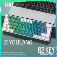 ZIYOULANG T60 Mechanical Keyboard 62 Key Game Mechanical Keyboard Tablet Phone Mac Game Esports Offi