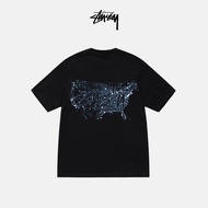 STUSSY Creative Satellite Night Scene Printed Casual Round Neck Short Sleeved T-shirt for Men and Wo