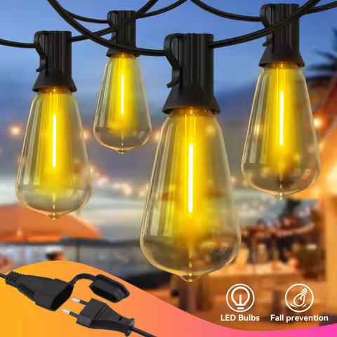 Outdoor String Light ST38 Patio Hanging Lights Garden Decorative Light String With Shatterproof LED 