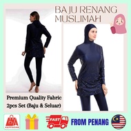 Baju Renang Muslimah Women Swimwear Swimsuit Hijab Full Cover Ladies Plus Size Swimming Suit Burkini Badpak Plus Size Tudung Thick Fabric UPF Sun Protection Galaxy Printed Spandex Lycra